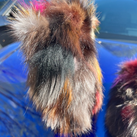 Real fur boots multicolor for winter, very stylish - Picture 3 of 4
